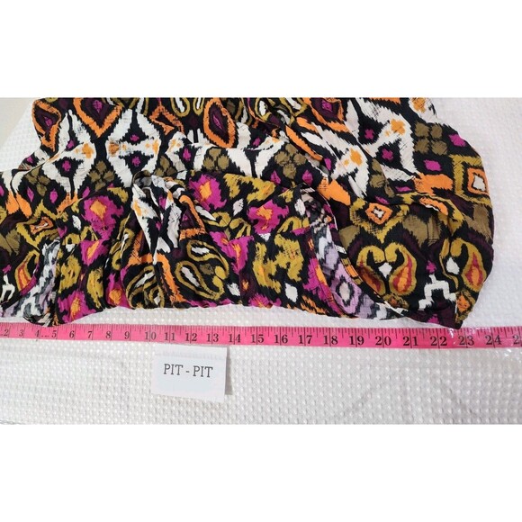 Cato XL Women Multicolor Vest Sleeveless Open Front Paisley Ikat Bold Ethnic - Picture 12 of 13